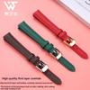 Cowhide Strap women for Fiyta DW Fossil Casio Longines calfskin 10mm 12mm 14mm 16mm 18mm watch strap bracelet Black Green Red