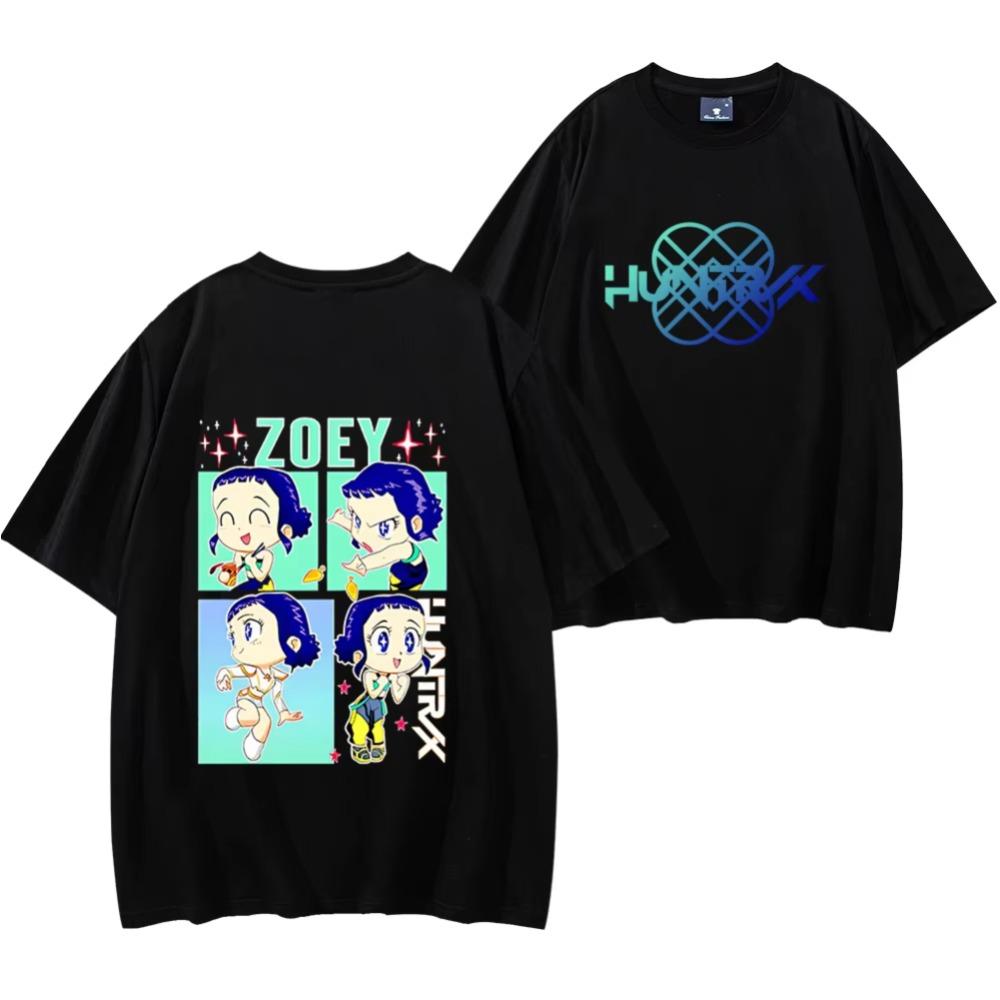 Zoey Kpop Demon Hunters Unisex Tees Shirt Zoey T Shirt Anime Demon Hunters Tee Men's Women Short Sleeve Streetwear Hip Hop Tops