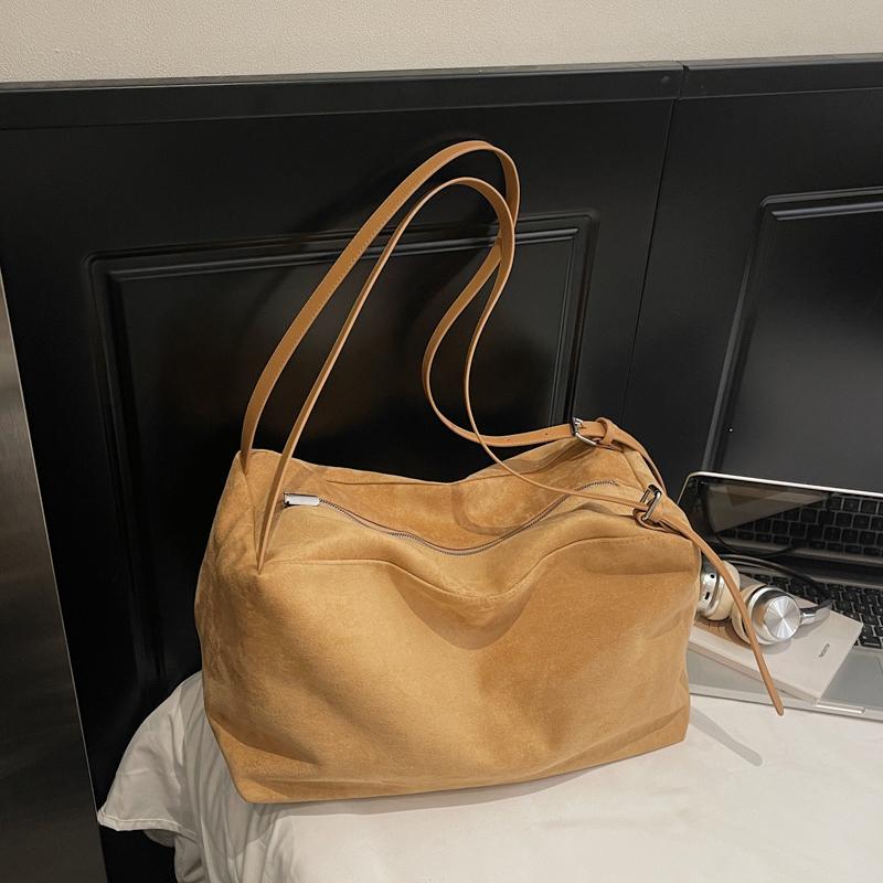 Tote Bag Large Capacity Suede Pillow Bag Women's Shoulder Crossbody Bag