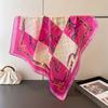 Light luxury chain printing simulation silk square scarf shawl versatile high-end neck small square scarf headscarf silk scarf women