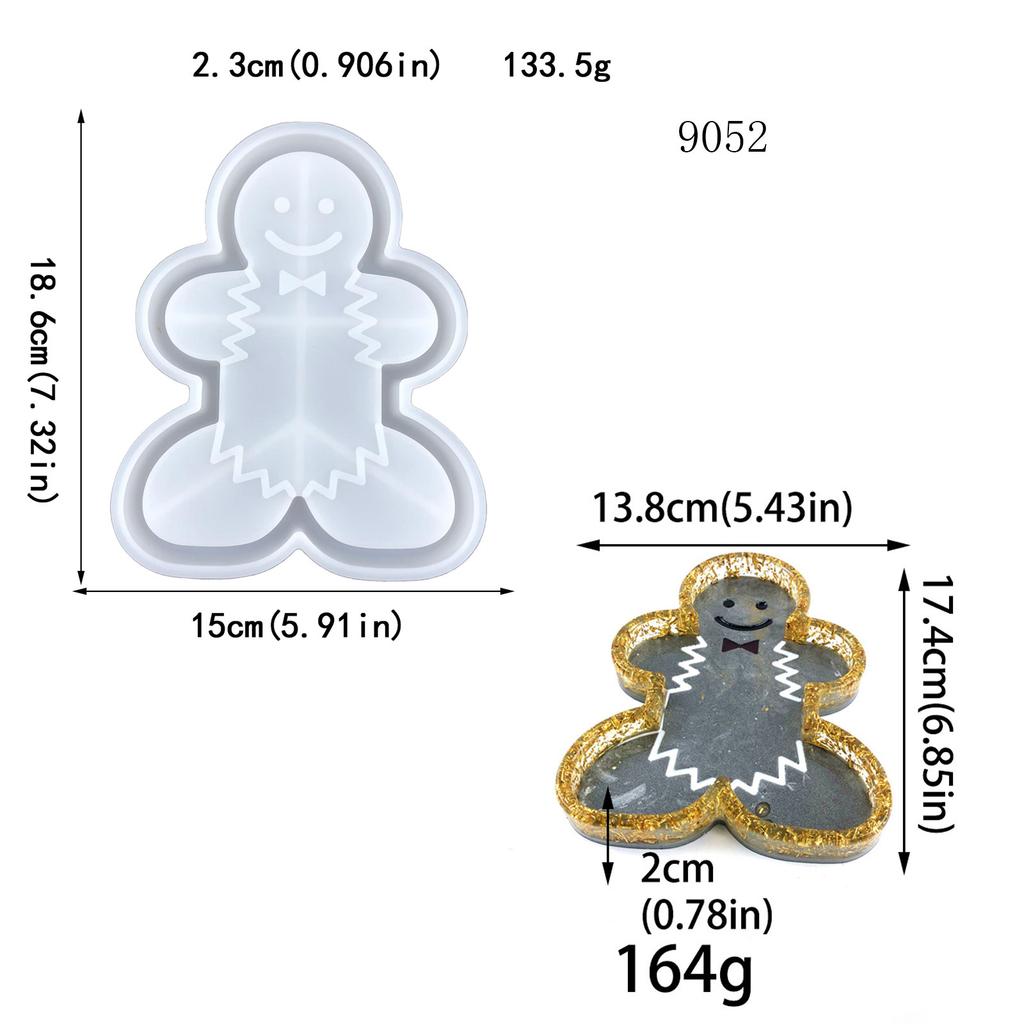 DIY Cartoon Gingerbread Man Silicone Candle Mold Christmas Cookie Chocolate Baking Tool Handmade Soap Candle Making Supplies