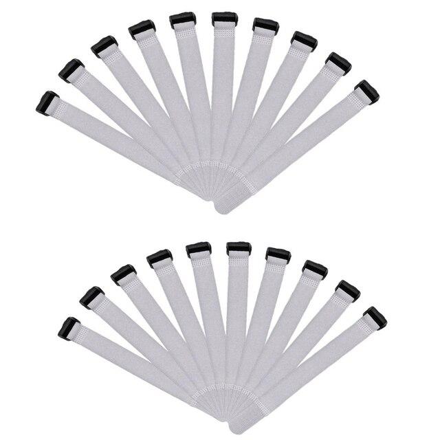 20pcs Reusable Fishing Rod Tie Holder Strap Suspenders Fastener Hook Loop Cable Cord Tie Belt Fishing Tackle Strapping Wrap Band