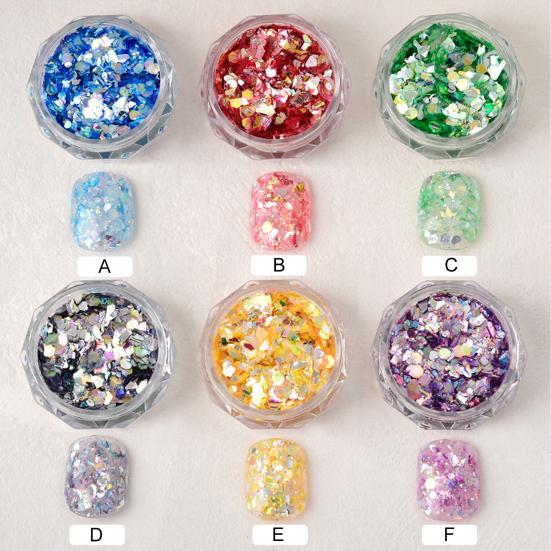1 Dose Nailart Pailletten Unregelmäßige Form Glänzender Visueller Effekt Ultradünn Mehrere Stile Nailart Glitzer