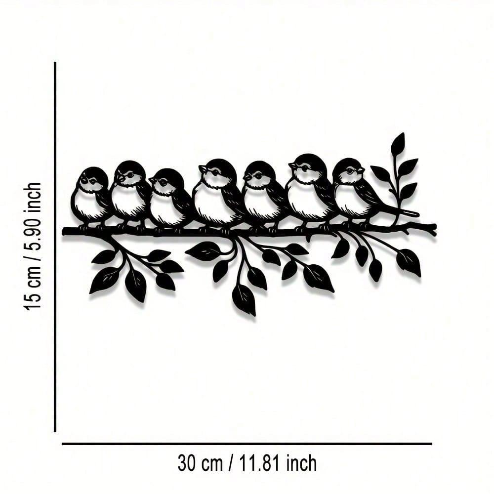 Charming Metal Wall Art - Birds On Branches, Decorative Metal Sign For Home And Garden Enthusiasts, Ideal For Living Room, Bedroom, Dining AreaTerrace
