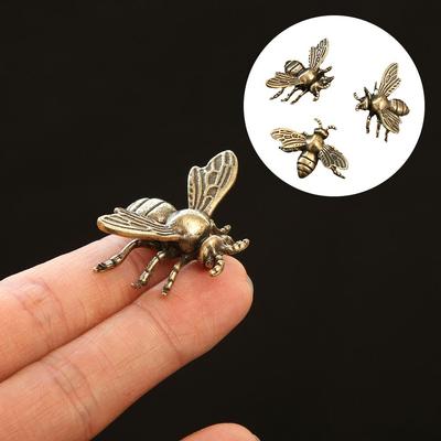 Solid Brass Insect Honeybee Figurines Miniatures Tea Small Decorations Crafts Beetle Ornaments G8I8