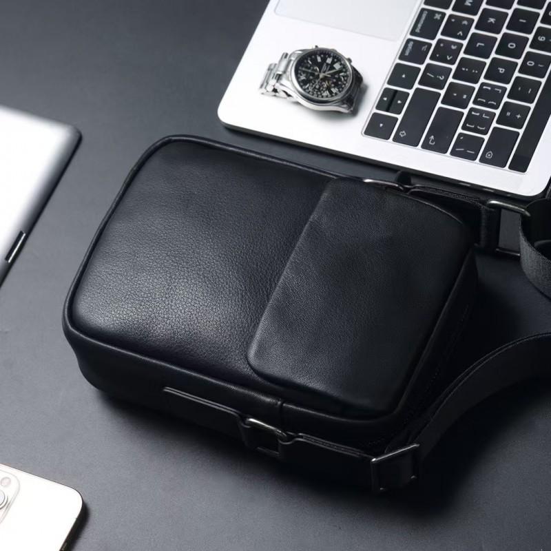 Men's Top Layer Cowhide Casual Fashionable Single Shoulder Crossbody Bag Classic Versatile Small Hand-held Men