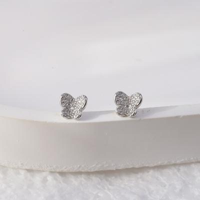 Butterfly Diamond Stud Earrings Are Fashionable  Versatile and High-end Design Earrings  The First Choice for New Gifts