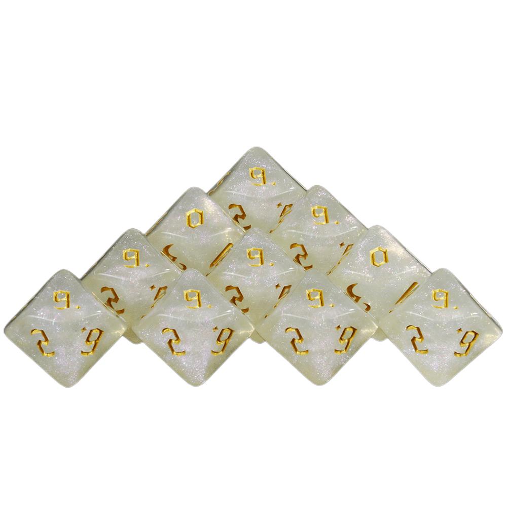 RPG Würfel Set 10 Stück Glitzer 10(0-9) Seitenwürfel-Set für Rollenspiel-Brettspiele Partyzubehör