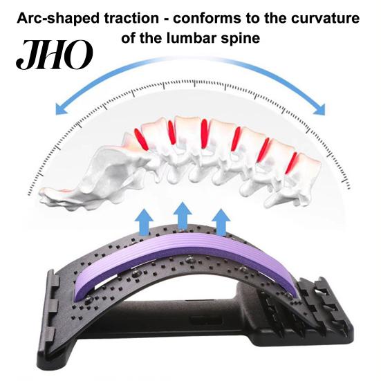 Adjustable Intensity Back Massager Lumbar Stretcher Stretcher, Lower Pain Relief with Magnetic Therapy Spine Decompression & Massage Points, Ergonomic
