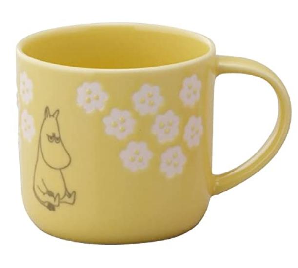 MOOMIN Florit Moomin Microwave and Dishwasher Moomin Nordic Day Wedding Made In Mug, Yellow, Approx. 350ml, Safe, Merchandise, Style, Mother's Gift,