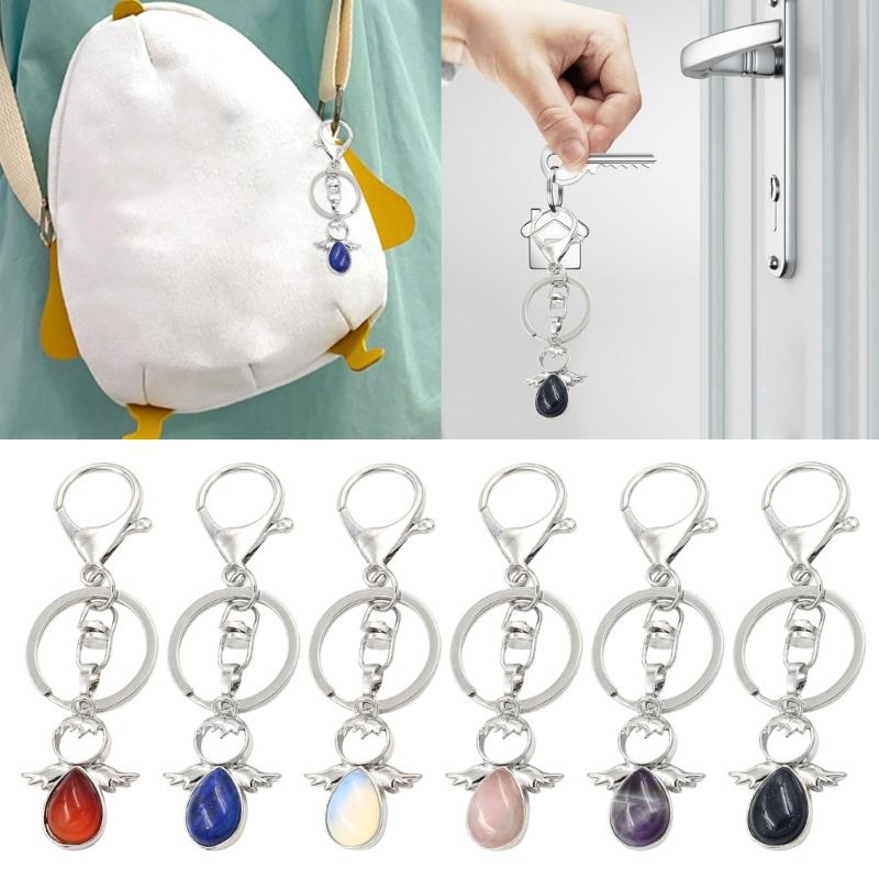 Handcrafted Angel Keychain with Crystal Cute Pendant Ornament Keyring Backpack Decoration Jewelry Gift for Women Girls