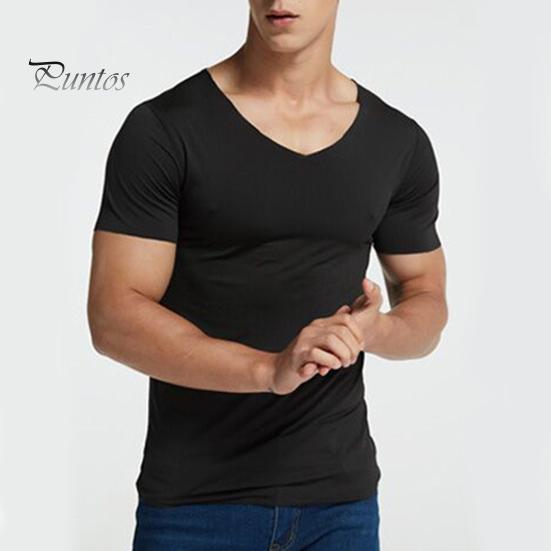 Tricouri Bărbătești Mătase de Gheață Casual Mânecă Scurtă Tricou Sport Vară Respirabil Umezeală Gât în V Maiou Top