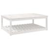 Vidaxl Garden Table, White, 121X82.5X45 Cm, Solid Pine Wood