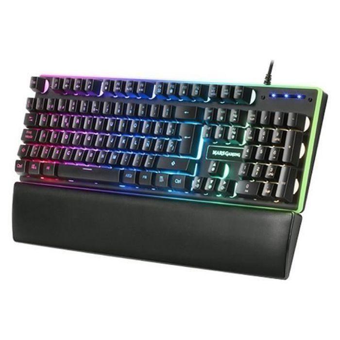 Tastatur - Mars Gaming - MK320ES - RGB - USB 2.0 - Mekanisk - Svart