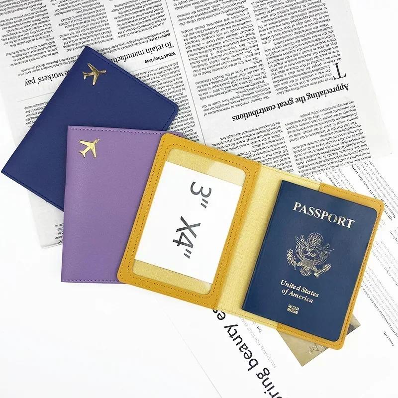 Travel Passport Cover Women Men Passport Credit Card Holder Case PU Leather Business Card Passport Wallet Travel Purse