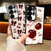 Cherry Bow Sweet Soft Phone Case For Samsung Galaxy S26 Ultra S25 Edge S24 FE S23 Plus S22 S21 + S20 Plating Anti-Fall Fundas
