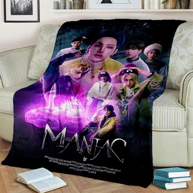 3D Kpop Stray Kids Korea Singer Blanket,Soft Throw Blanket for Home Bedroom Bed Sofa Picnic Travel Office Rest Cover Blanket Kid