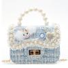 Handbag Shoulder Pearl Bag With Lightweight Pu Material Chain Bag For Kids