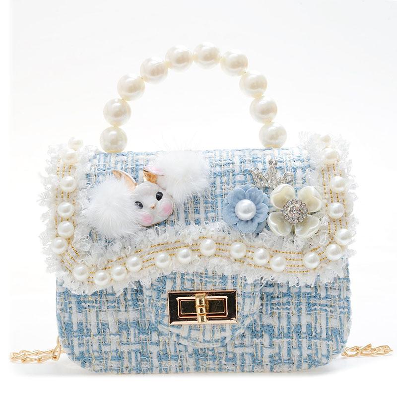 Handbag Shoulder Pearl Bag With Lightweight Pu Material Chain Bag For Kids