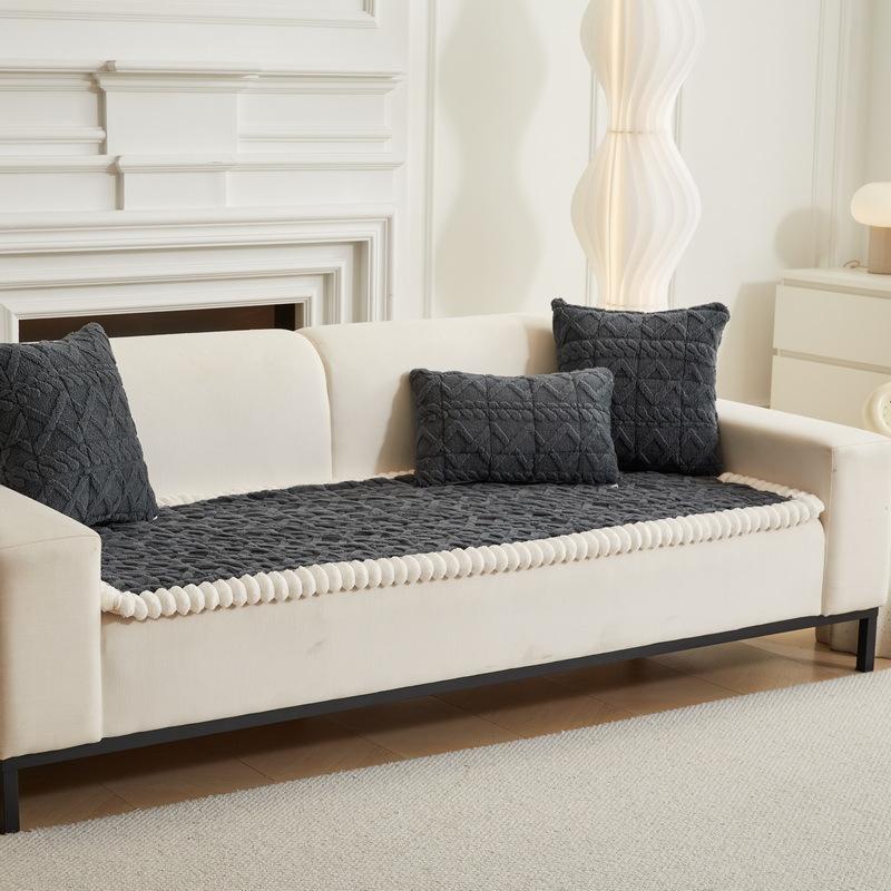 

Plush Sofa Cushion New Autumn And Winter Sofa Seat Cushion Cream Wind One Piece Leather Sofa Special Sofa Cushion Cloth 70*150cm