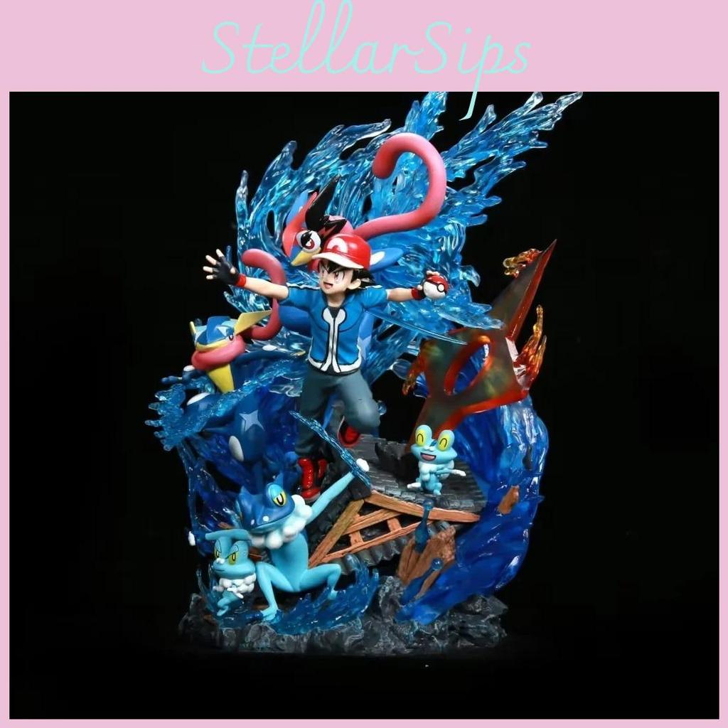 Adorable Gk Pet Spirit Glowing Ash Ketchum Froakie Family Pvc Figure Model Toy