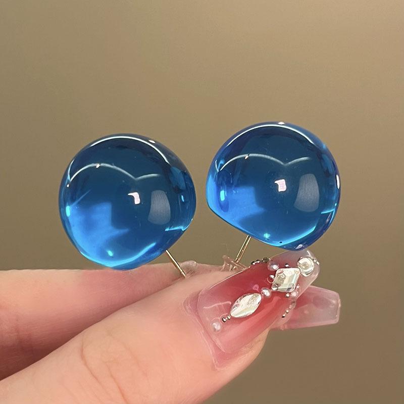 

Смоляные круглые серьги простые летние маленькие свежие серьги-пусеты милые личностные модные универсальные серьги женские