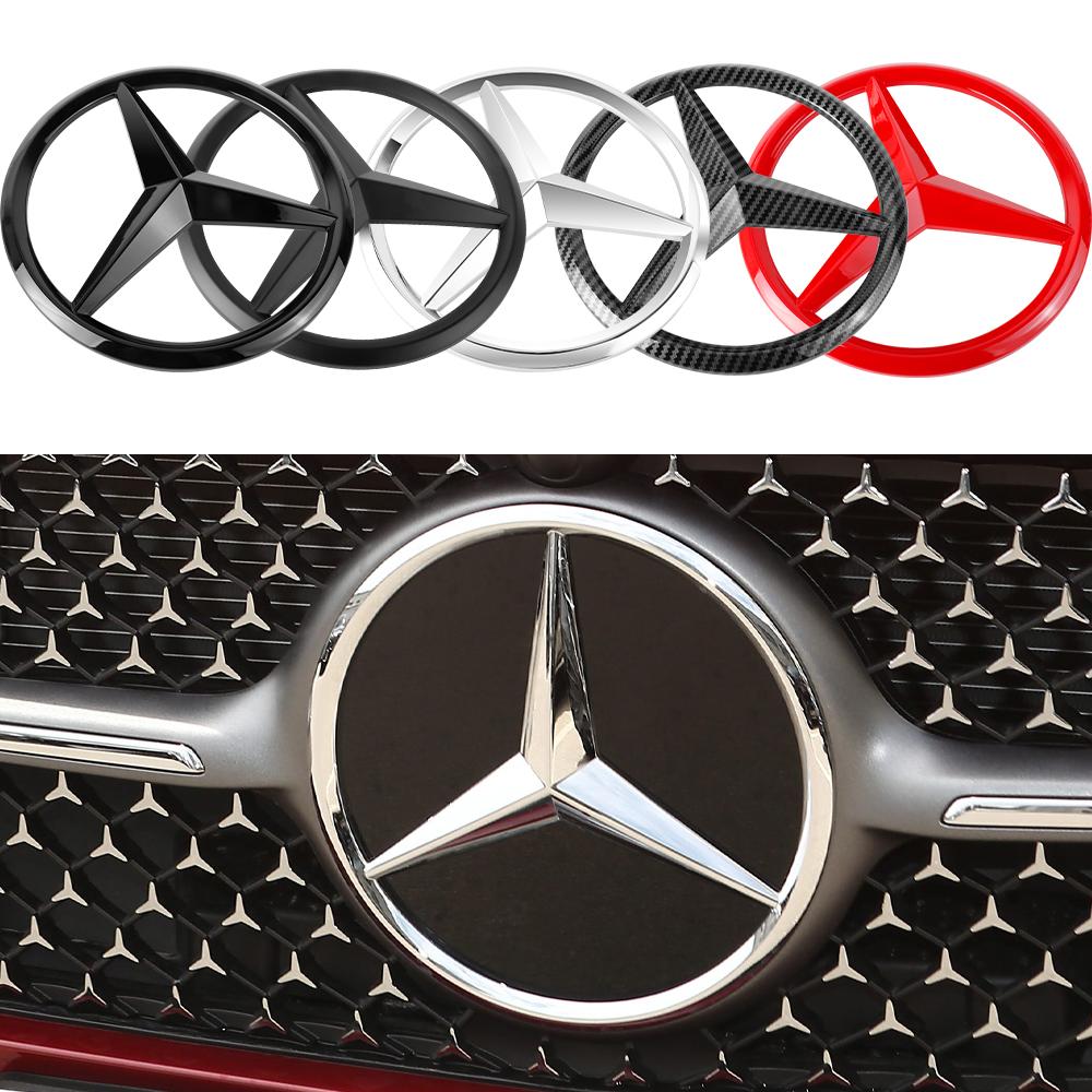 Car Front Grille Badge Cover Emblem Stickers Decoration Accessories For Mercedes Benz W204 W205 W210 W211 W212 A C E GLA GLC GLE