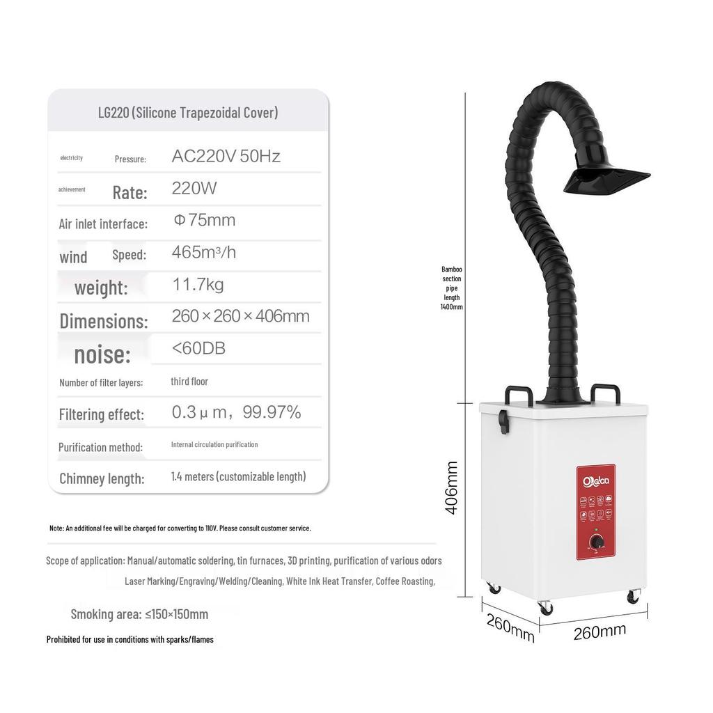 Laser Soldering Fume Purifier & Desktop Smoke Extractor Device