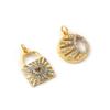 1 Stück Messing Galaxie Anhänger 18K Gold Plated Klar Cubic Zirkonia Hohl Sonne Charms Für DIY Halskette Schmuckherstellung Zubehör