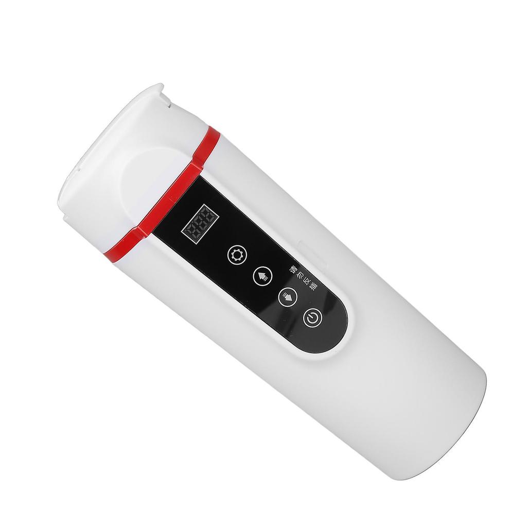 Electric Heated Bottle Temperature Control Stainless Steel Smart Heating Car Cup 500ml White