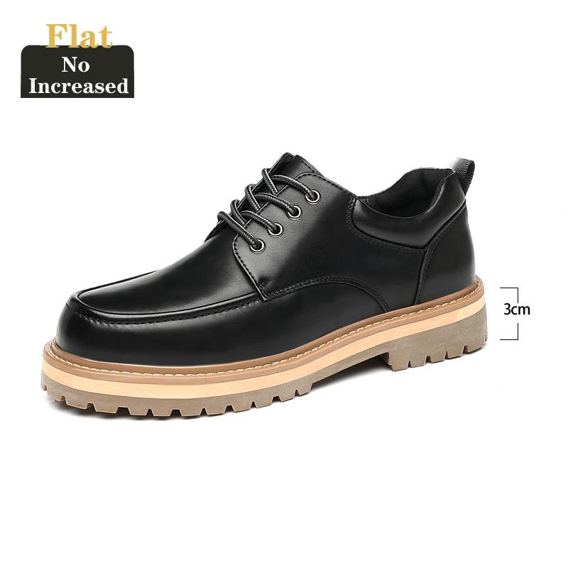 Fashion Genuine Leather Men Casual Shoes Elevator Shoes Height Increased Work Shoes For Man 8CM 6CM Flat Optional Moccasins Taller Male