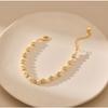K Gold Plated Natural Shell Pearl Elegant Handmade Bracelet For Women
