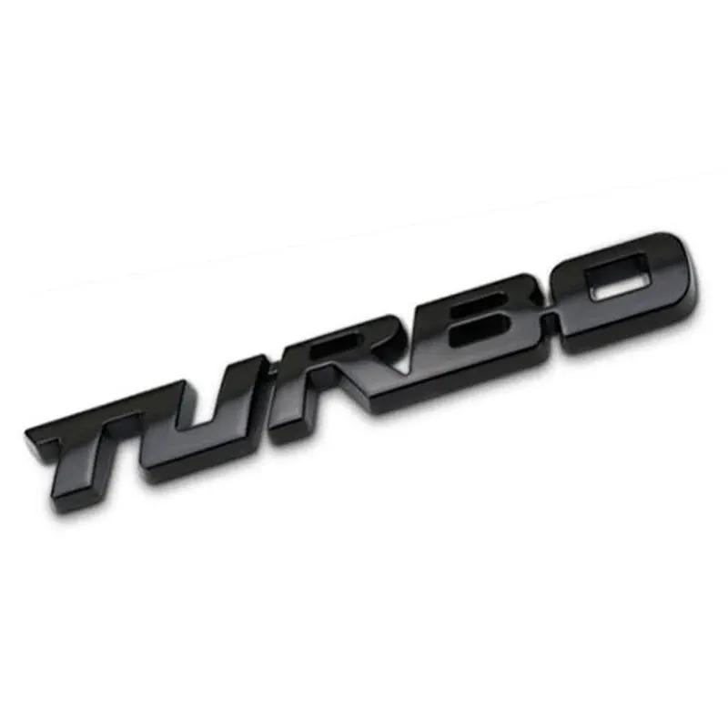 

Автомобильная наклейка с турбонаддувом, турбо, металлический сплав, 3D значок, аксессуары для модификации автомобиля, задняя маркировка, боковая маркировка, декоративная автомобильная наклейка 9.7X1.1cm чёрный