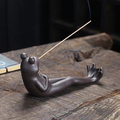Incense Stick Holder for Bedroom Decorative Frog Incense Holder for Aromatherapy Meditation Stress Relief Ash Catcher for Yoga