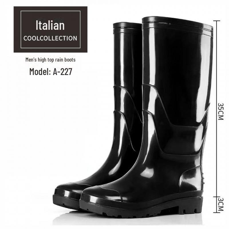 Men's Acid-Resistant Non-Slip Waterproof Rain Boots - Summer Short Tube Rubber Shoes for Chefs