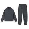 2025 European Autumn/Winter Fashion Zipper Lapel Solid Color Casual Two-Piece Set