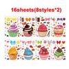 Make-a-Cake Sticker Sheets DIY Make Your Own Birthday Cake Puzzle Stickers for Kids Boys Girls Party Favor Games Toys Gifts
