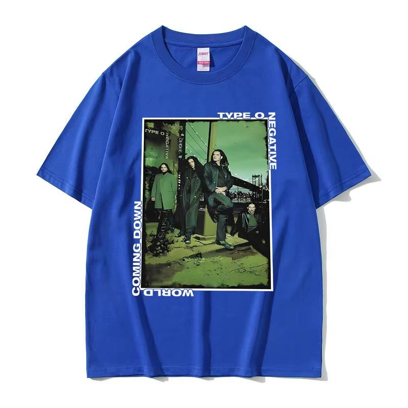 Rock Band Type O Negative Everything Dies World Coming Down Summer Fun Prints T Shirts Men Gothic Tshirt Men Oversized Tshirts