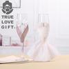 Wedding Champagne Flutes for Bride and Groom, Romantic Love Toast Glasses Set, Crystal Clear Glassware for Wedding Reception, 2-Pack