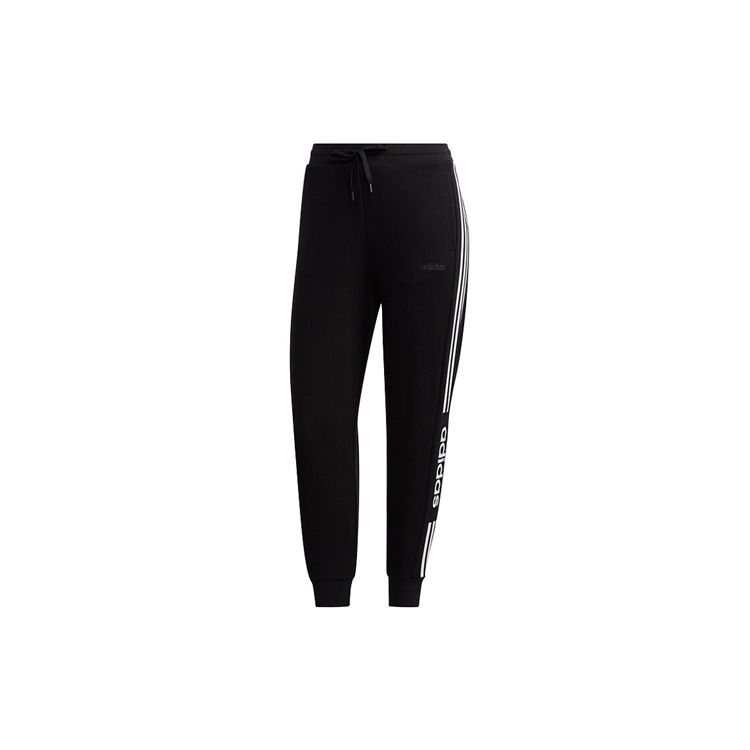adidas neo Women s Black Knit Jogger Pants with Side Adidas Lettering 3-Stripes FP7454 L