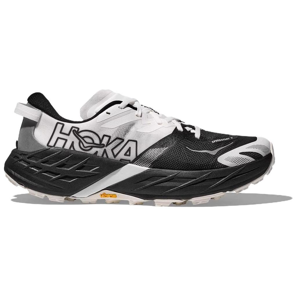 HOKA ONE ONE SPEEDGOAT 7 Trail Running Shoes Men's Black White 1171930-BWHT