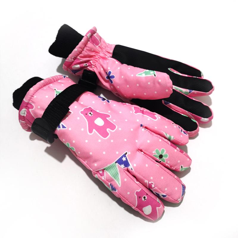 "Children's Printed Electric Bike Gloves: Warm, Waterproof, Windproof Ski & Outdoor Cycling Gloves"
