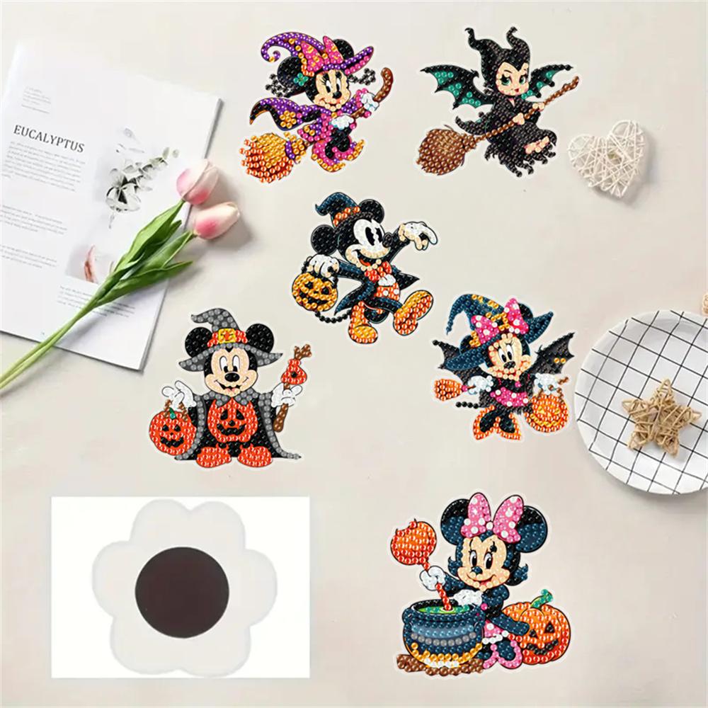 6pcs/Set Magic Pumpkin Series Diamond Painting Magnets for Refrigerator Diamond Art Fridge Magnets for Adults Diamond Art Refrigerator Magnets Kits