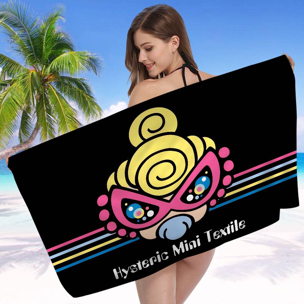 H-Hysteric M-Mini Cute Girl Microfiber Printed Beach Towel Mountain Climbing Yoga Beach Swimming Running Absorbent Soft Towel