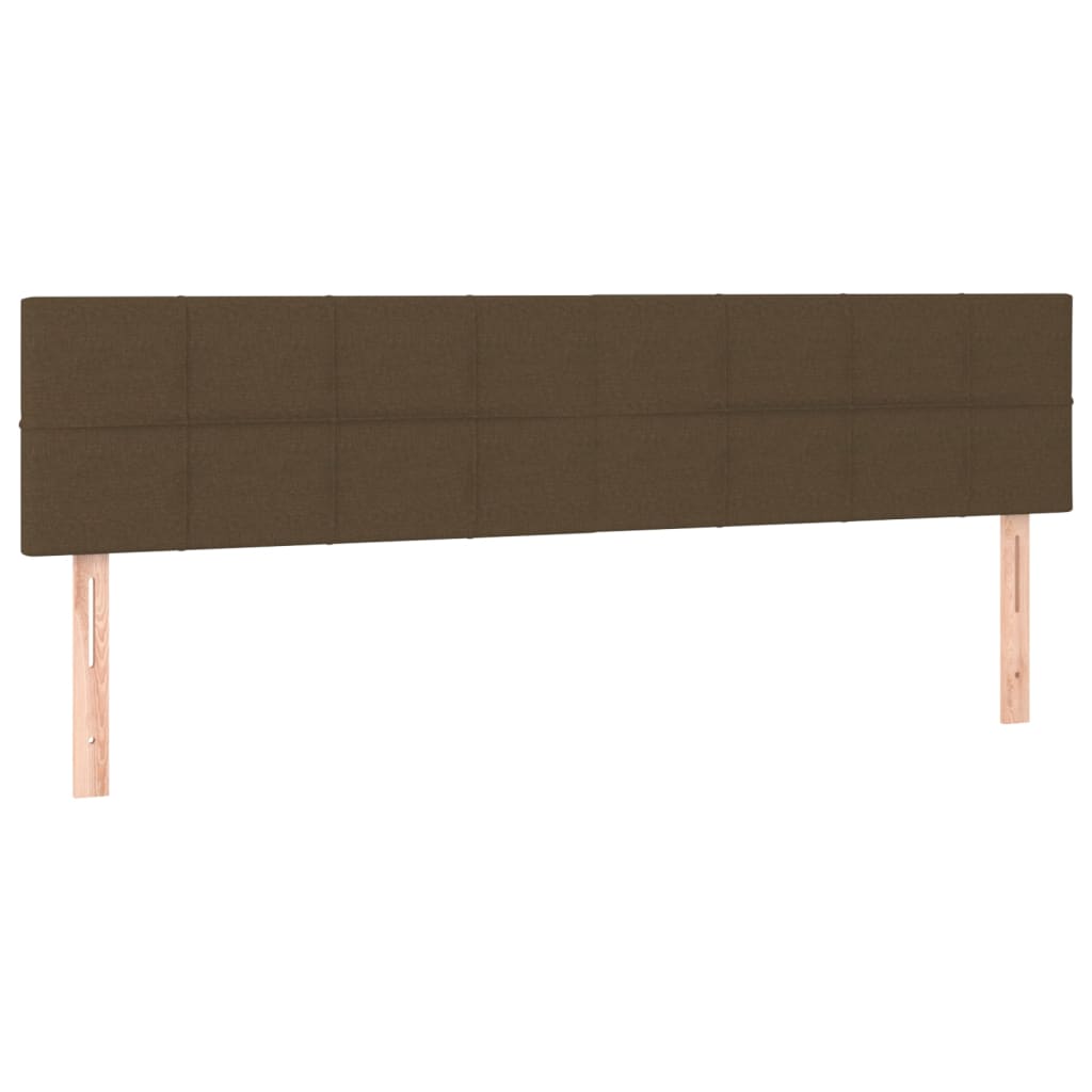 Boxspring Bed with Mattress & LED Dark Brown 160x200 cm Fabric