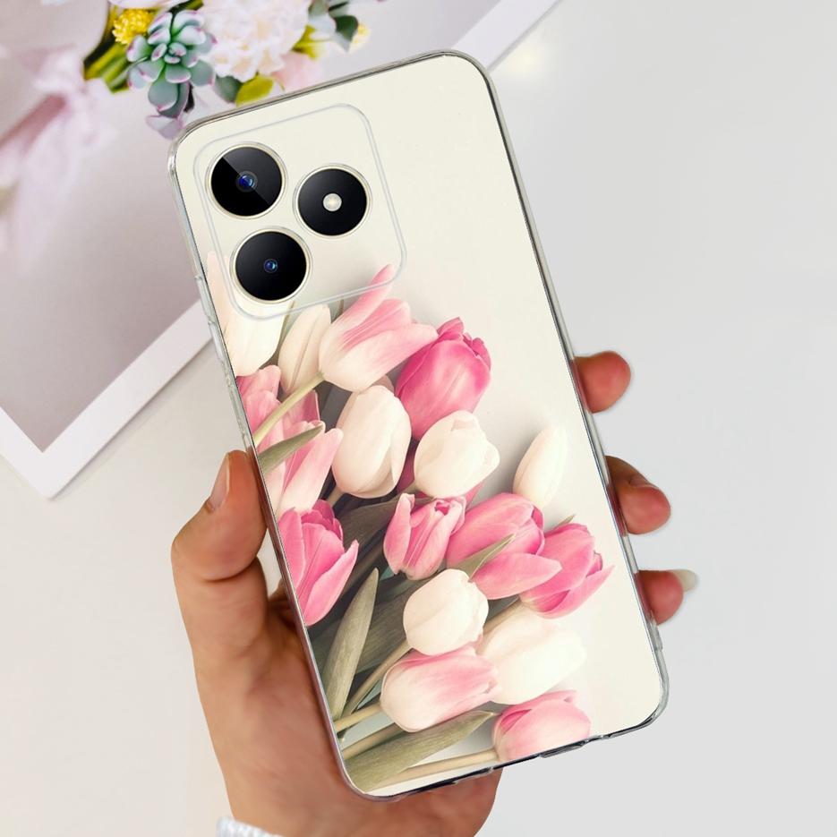 Etui na Realme Note 50 RMX3834 Uroczy Kot Malowane Pokrowiec Miękki Silikonowy Pokrowiec na Telefon Na Realme Note 50 Note50 Tylna Pokrywa 6.74'' Torby