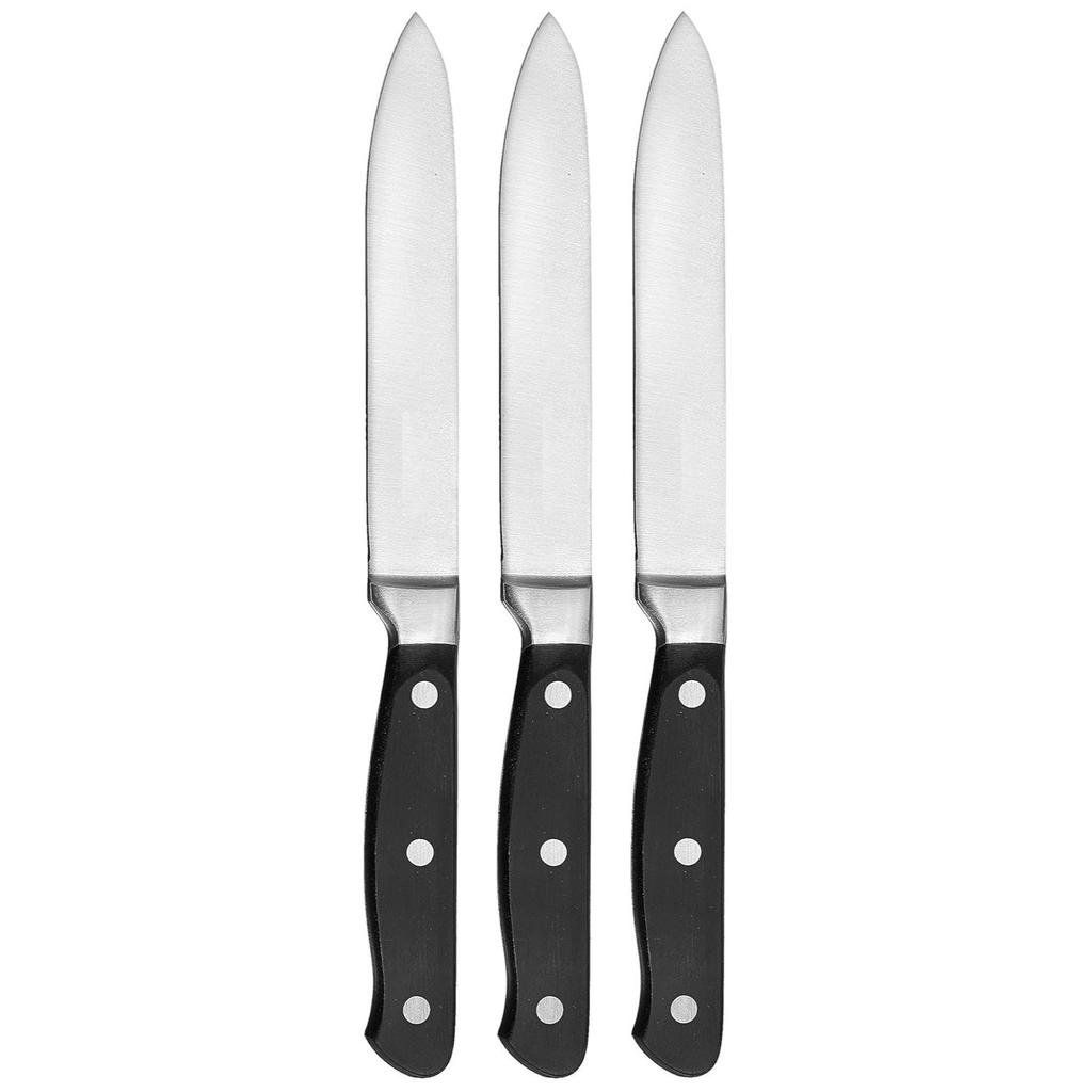 Premium High-Carbon Stainless Steel Utility Knife Set, 3-Pieces, Silver