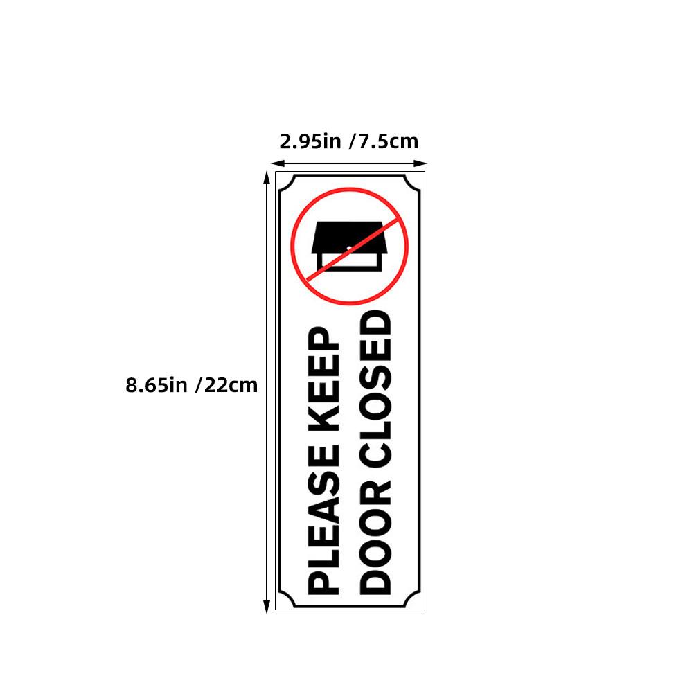 4Pcs Door Closing Reminder Sticker PVC Keep Door Closed Decal Clear Message for Workplace Safety and Energy Efficiency