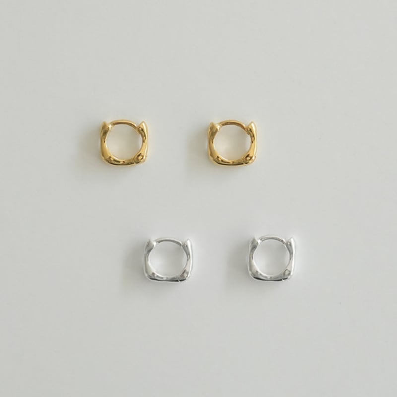 modernlike 14k gold-filled silver wave square earrings