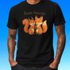 T-Shirt Men Squirrel and Fox Motif Cotton Size S To 5XL